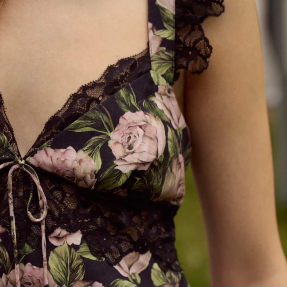 NWT For Love & Lemons Fallen Rose Maxi Dress - Picture 6 of 6